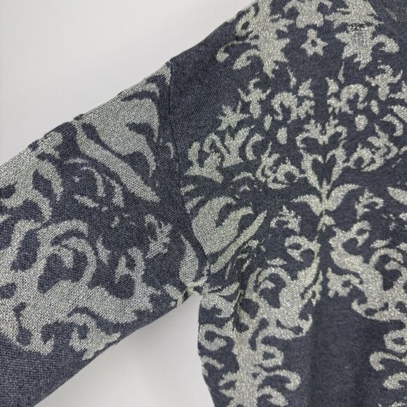 Adrianna Papell Women's Gray Metallic Boat Neck Pull Over Sweater Size Large NWT - Picture 5 of 10